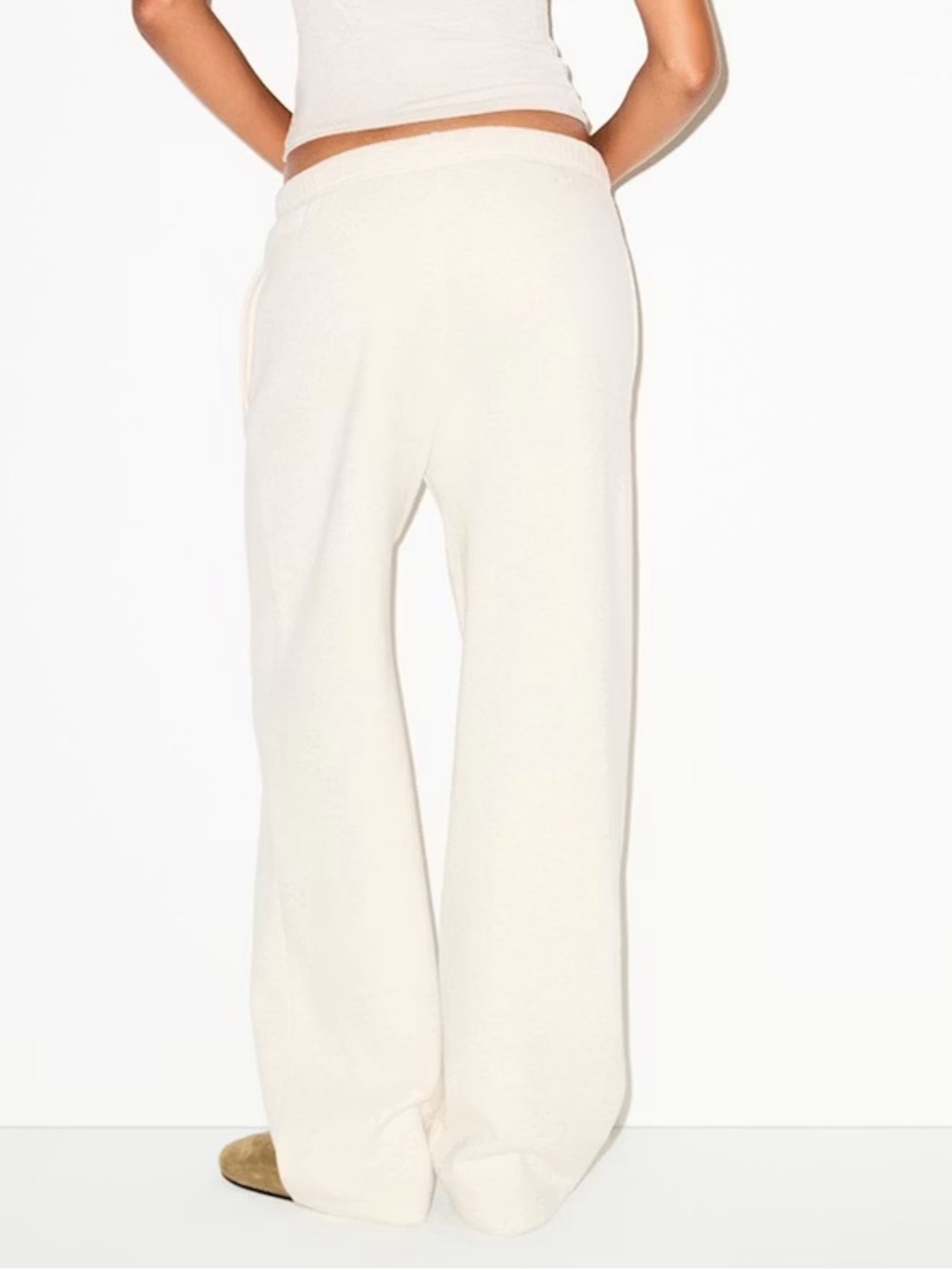 NEW! SKIMS Cotton Fleece Classic Straight-Leg Pants in Oatmeal Heather sz S - Picture 4 of 9